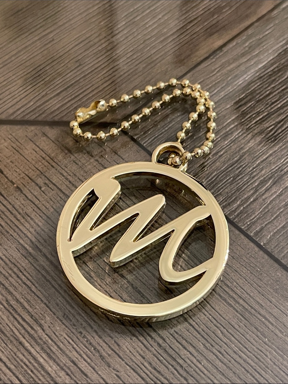 Emilie M “M” Monogram Bag Charm - Key Chain - Gold-Tone